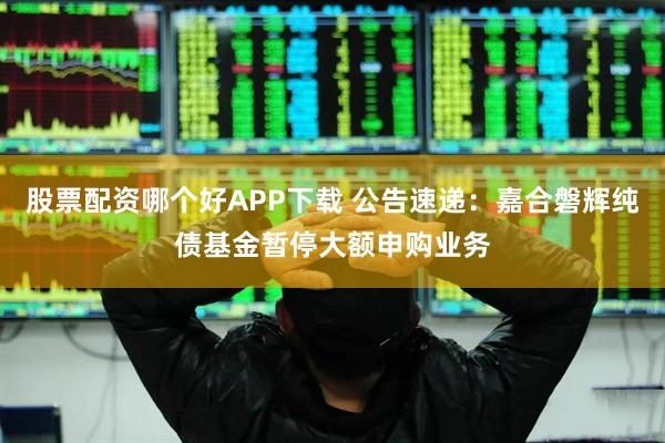 股票配资哪个好APP下载 公告速递：嘉合磐辉纯债基金暂停大额申购业务
